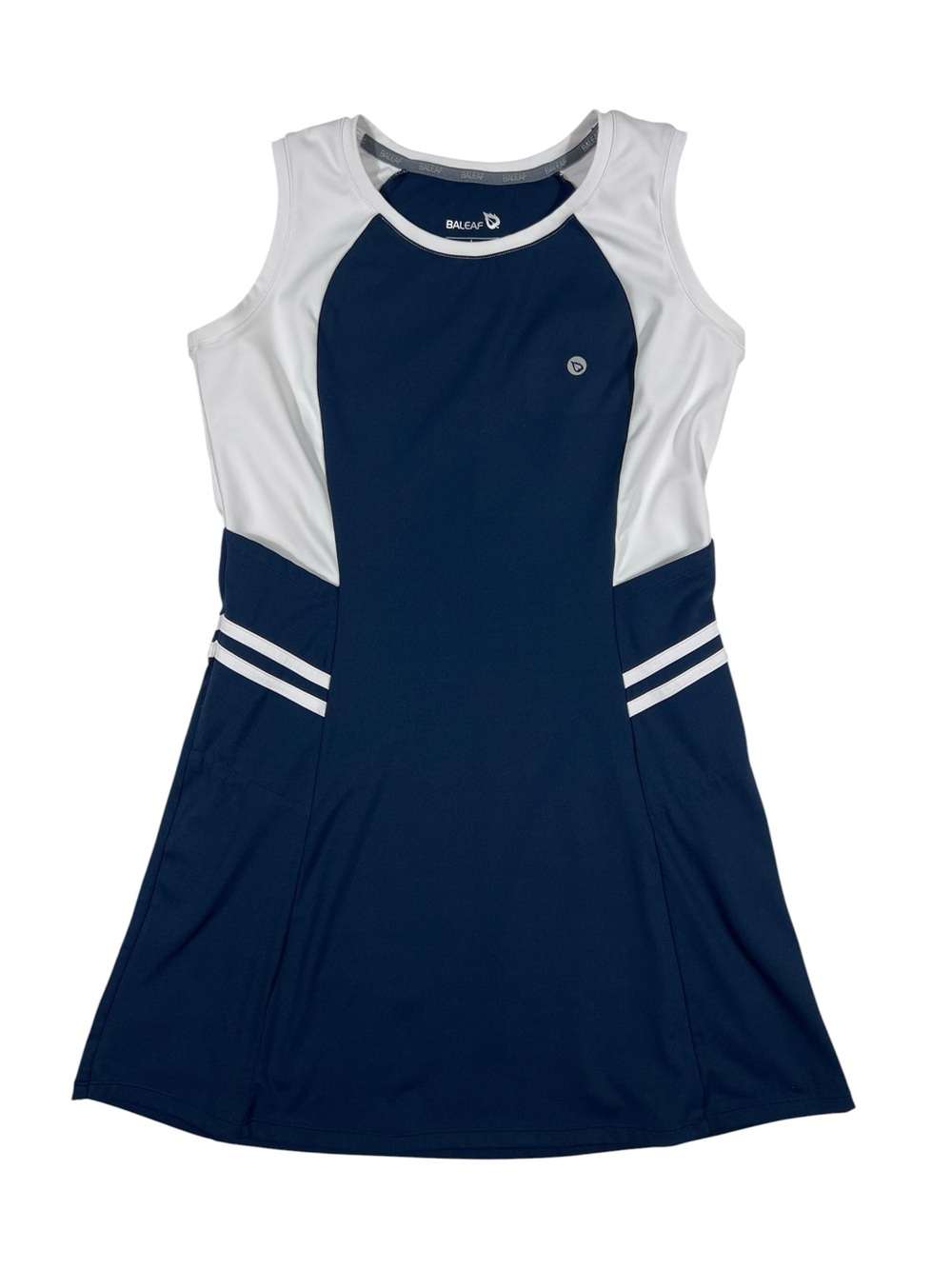 BALEAF SLEEVELESS TENNIS/GOLF DRESS navy white size LARGE color block sporty